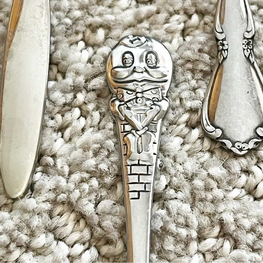 Vintage Baby Toddler Spoon & Fork Disney Oneida Leonard Stainless LOT of 7